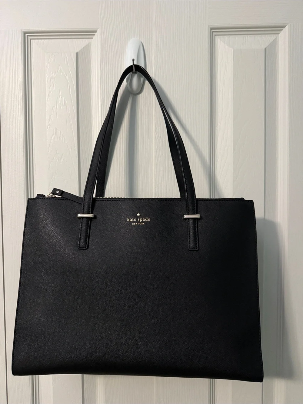 Kate Spade Cedar Street Jensen Black Leather Tote with Gold Hardware